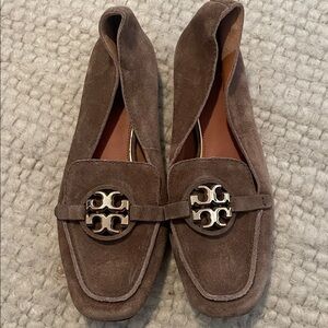 Tory Burch Chocolate Suede Loafers
